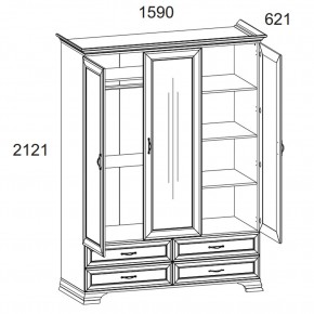 Шкаф 3D4S Z, TIFFANY, цвет вудлайн кремовый в Ижевске - izhevsk.mebel24.online | фото 1