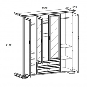 Шкаф 4D2S Z , MONAKO, цвет Сосна винтаж в Ижевске - izhevsk.mebel24.online | фото 1