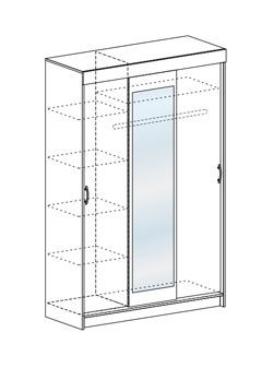 Шкаф-купе Басса ШКК 551 шимо шимо светлый/темный в Ижевске - izhevsk.mebel24.online | фото 3