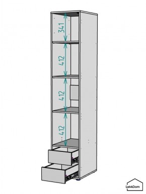 Шкаф Linnea MHR-1PO-4 2050х400х510 (Белый-М 11.1.1) в Ижевске - izhevsk.mebel24.online | фото 3