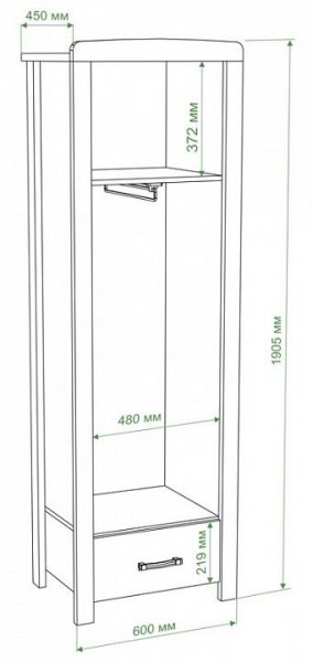 Шкаф платяной Бартоло Ш1Д в Ижевске - izhevsk.mebel24.online | фото 2