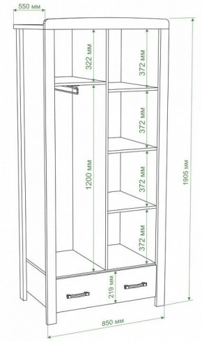 Шкаф платяной Бартоло Ш2Д в Ижевске - izhevsk.mebel24.online | фото 2