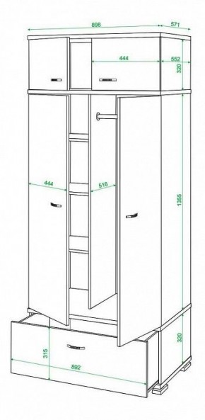 Шкаф платяной Домино КС-20 в Ижевске - izhevsk.mebel24.online | фото 3