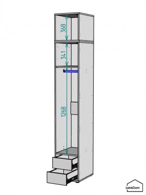 Шкаф с антресолью Linnea MHR-1A-3 2450х400х510 (Белый-М 11.1.1) в Ижевске - izhevsk.mebel24.online | фото 3