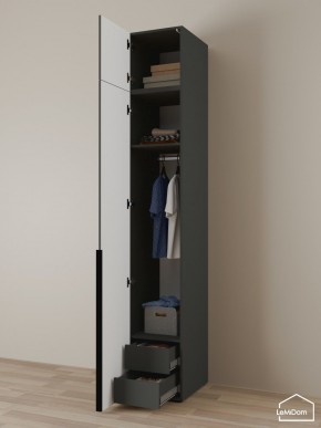 Шкаф с антресолью Linnea MHR-1A-3 2450х400х510 (Графит-М 11.1.25) в Ижевске - izhevsk.mebel24.online | фото 5