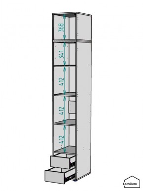 Шкаф с антресолью Linnea MHR-1A-4 2450х400х510 (Графит-М 11.1.25) в Ижевске - izhevsk.mebel24.online | фото 3