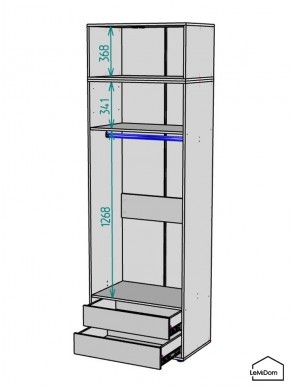 Шкаф с антресолью Linnea MHR-2A-3 2450х800х510 (Графит-М 11.1.25) в Ижевске - izhevsk.mebel24.online | фото 3