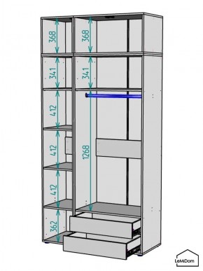 Шкаф с антресолью Linnea MHR-3A-2 2450х1200х510 (Графит-М 11.1.25) в Ижевске - izhevsk.mebel24.online | фото 3