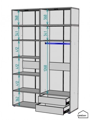 Шкаф с антресолью Linnea MHR-4POA-2 2450х1600х510 (Белый-М 11.1.2) в Ижевске - izhevsk.mebel24.online | фото 3