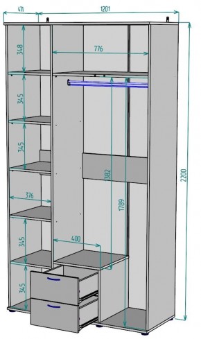 Шкаф с зеркалом Ольга H54_M в Ижевске - izhevsk.mebel24.online | фото 2