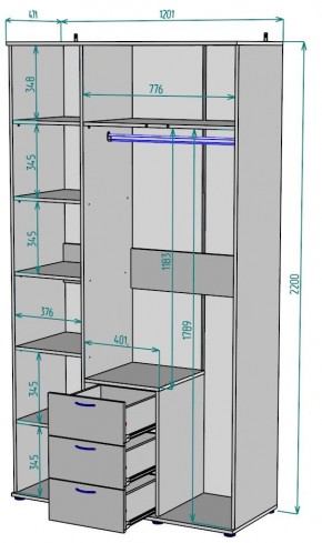 Шкаф с зеркалом Ольга H57_M в Ижевске - izhevsk.mebel24.online | фото 2
