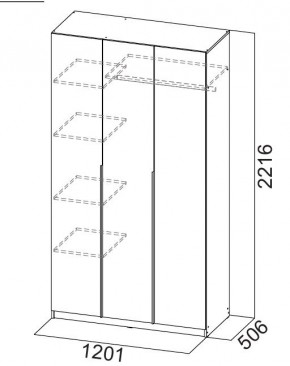 Шкаф ШК-5 (1200) Графит серый в Ижевске - izhevsk.mebel24.online | фото