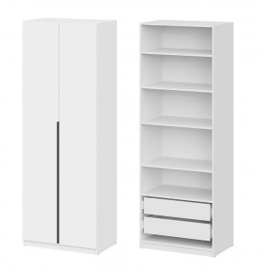 Шкаф ШК-5 + 4 полки + ящики (800) Белый текстурный в Ижевске - izhevsk.mebel24.online | фото 1