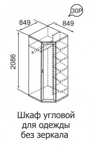 Шкаф угловой для одежды Ника-Люкс 30 без зеркал в Ижевске - izhevsk.mebel24.online | фото 3