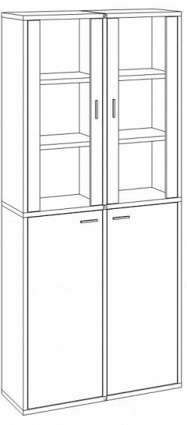 Шкаф-витрина Домино СУ(ш2в2)+2ФС+2ФГ в Ижевске - izhevsk.mebel24.online | фото 3