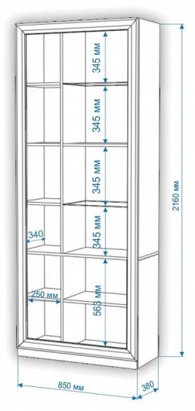 Шкаф-витрина Нобиле ШВтВ-ФСД-ФГК в Ижевске - izhevsk.mebel24.online | фото 3