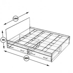 Стандарт Кровать с ящиками 1400, цвет дуб сонома, ШхГхВ 143,5х203,5х70 см., сп.м. 1400х2000 мм., без матраса, основание есть в Ижевске - izhevsk.mebel24.online | фото 6