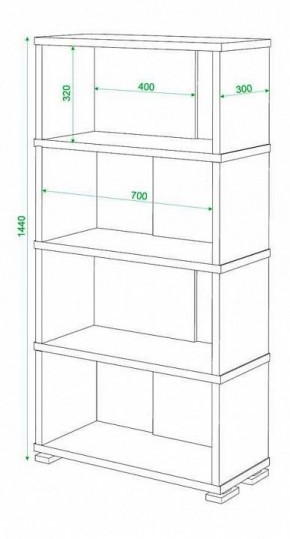 Стеллаж книжный Домино нельсон СБ-10_4 в Ижевске - izhevsk.mebel24.online | фото 3