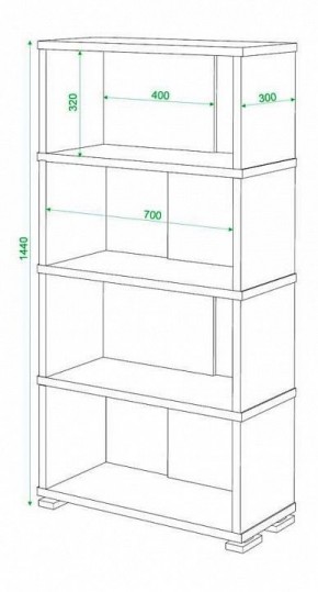 Стеллаж книжный Домино СБ-10_4 в Ижевске - izhevsk.mebel24.online | фото 2