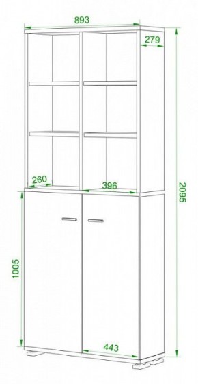 Стеллаж комбинированный Домино Лайт ПУ-30-4 в Ижевске - izhevsk.mebel24.online | фото 2