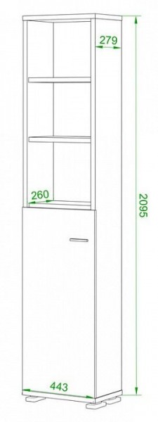 Стеллаж комбинированный Домино нельсон ПУ-20-2 в Ижевске - izhevsk.mebel24.online | фото 2