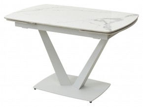 Стол ALATRI 120 GLOSS STATUARIO WHITE SOLID CERAMIC / WHITE, ®DISAUR в Ижевске - izhevsk.mebel24.online | фото 1