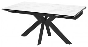 Стол BELLUNO 160 MARBLES KL-99 Белый мрамор матовый, итальянская керамика/ черный каркас, ®DISAUR в Ижевске - izhevsk.mebel24.online | фото 1