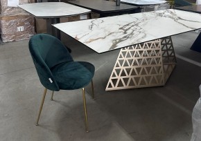 Стол ENNA 220 KL-188 Контрастный мрамор матовый, итальянская керамика/ каркас цвета шампань, ®DISAUR в Ижевске - izhevsk.mebel24.online | фото 8