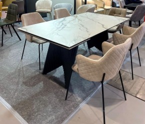 Стол IVAR 180 MARBLES KL-188 Контрастный мрамор, итальянская керамика, ®DISAUR в Ижевске - izhevsk.mebel24.online | фото 11