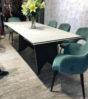 Стол IVAR 180 MARBLES KL-99 Белый мрамор, итальянская керамика/серый, ®DISAUR в Ижевске - izhevsk.mebel24.online | фото 6