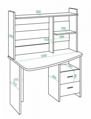 Стол компьютерный Домино Лайт СКЛ-Крл 120+НКЛ-120 в Ижевске - izhevsk.mebel24.online | фото 3