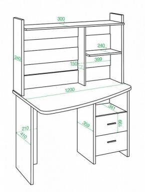 Стол компьютерный Домино Лайт СКЛ-Крл 120+НКЛ-120 в Ижевске - izhevsk.mebel24.online | фото 2