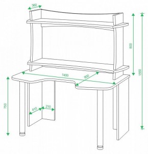 Стол компьютерный Домино lite СКЛ-Игр140 в Ижевске - izhevsk.mebel24.online | фото 2