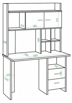 Стол компьютерный Домино Lite СКЛ-Прям120Р+НКЛХ-120 в Ижевске - izhevsk.mebel24.online | фото 2