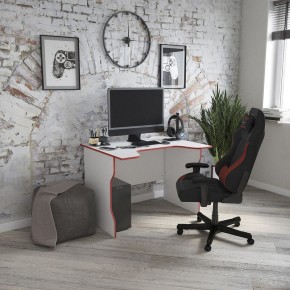 Стол компьютерный ВАРДИГ K2 100x82, белый/красный в Ижевске - izhevsk.mebel24.online | фото 4