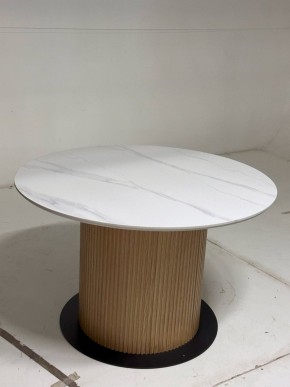 Стол MESA D120 цвет БЕЛЫЙ МРАМОР M326 / Каркас OAK, ®DISAUR в Ижевске - izhevsk.mebel24.online | фото 2