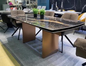 Стол ПУАНТО 200 TITANIUM LAWA NERO, керамика / МЕДЬ каркас М-City в Ижевске - izhevsk.mebel24.online | фото 2