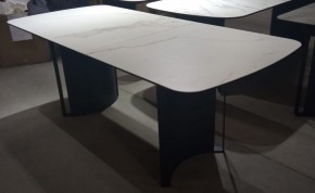Стол RASMUS 160 TL-45 Белый мрамор, испанская керамика / черный каркас, ®DISAUR в Ижевске - izhevsk.mebel24.online | фото 2