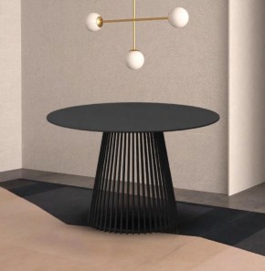 Стол TERNI 120 MATT BLACK MARBLE SOLID CERAMIC Черный мрамор матовый, керамика /Черн.каркас, ®DISAUR в Ижевске - izhevsk.mebel24.online | фото 2