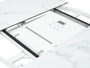 Стол TRENTO 120 HIGH GLOSS STATUARIO Белый мрамор глянцевый, керамика/ белый каркас, ®DISAUR в Ижевске - izhevsk.mebel24.online | фото 3