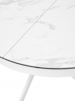 Стол TRENTO 120 HIGH GLOSS STATUARIO Белый мрамор глянцевый, керамика/ белый каркас, ®DISAUR в Ижевске - izhevsk.mebel24.online | фото 4