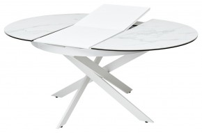 Стол TRENTO 120 HIGH GLOSS STATUARIO Белый мрамор глянцевый, керамика/ белый каркас, ®DISAUR в Ижевске - izhevsk.mebel24.online | фото 5
