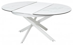 Стол TRENTO 120 HIGH GLOSS STATUARIO Белый мрамор глянцевый, керамика/ белый каркас, ®DISAUR в Ижевске - izhevsk.mebel24.online | фото 6