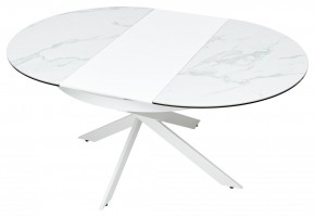 Стол TRENTO 120 HIGH GLOSS STATUARIO Белый мрамор глянцевый, керамика/ белый каркас, ®DISAUR в Ижевске - izhevsk.mebel24.online | фото 8