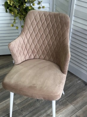 Стул HERMAN 360 град. БЕЖЕВЫЙ #5, велюр / белый каркас М-City в Ижевске - izhevsk.mebel24.online | фото 5