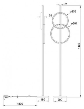 Торшер Arte Lamp Fluido A3913PN-24BK в Ижевске - izhevsk.mebel24.online | фото 2