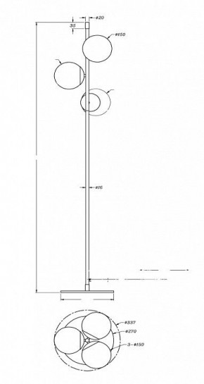 Торшер Maytoni Nostalgia MOD048FL-03G в Ижевске - izhevsk.mebel24.online | фото 3