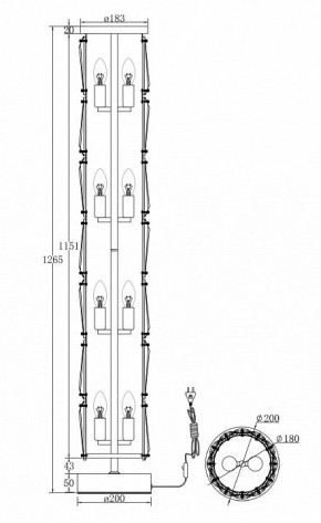 Торшер Maytoni Puntes MOD043FL-08G в Ижевске - izhevsk.mebel24.online | фото 3
