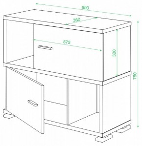 Тумба комбинированная СБ-30/2 в Ижевске - izhevsk.mebel24.online | фото 2