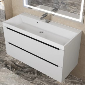 Тумба под раковину Uperwood Tanos 100 см, подвесная, белая/графит в Ижевске - izhevsk.mebel24.online | фото 10